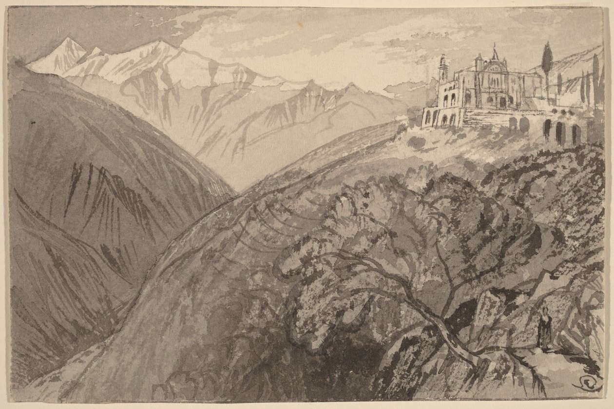 Miasto na wzgórzu (Sanktuarium w Lampedusie) autorstwa Edward Lear