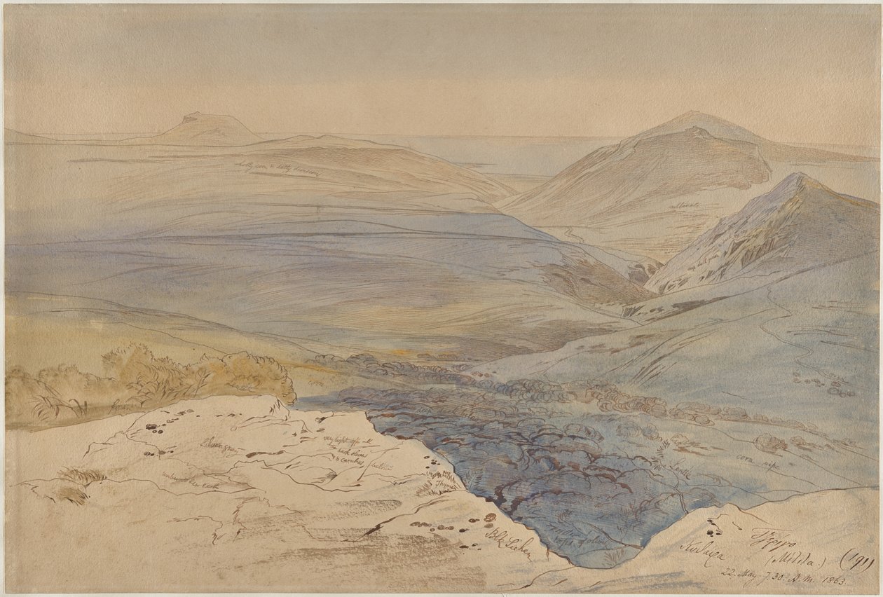 Widok na Kytherę, Grecja autorstwa Edward Lear