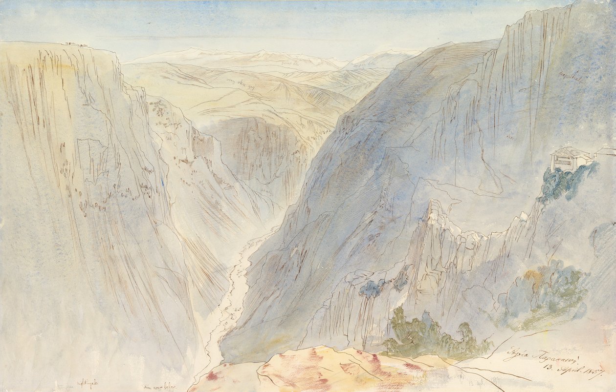 Agia Paraskevi, Epiros, Grecja, 13 kwietnia 1857. autorstwa Edward Lear
