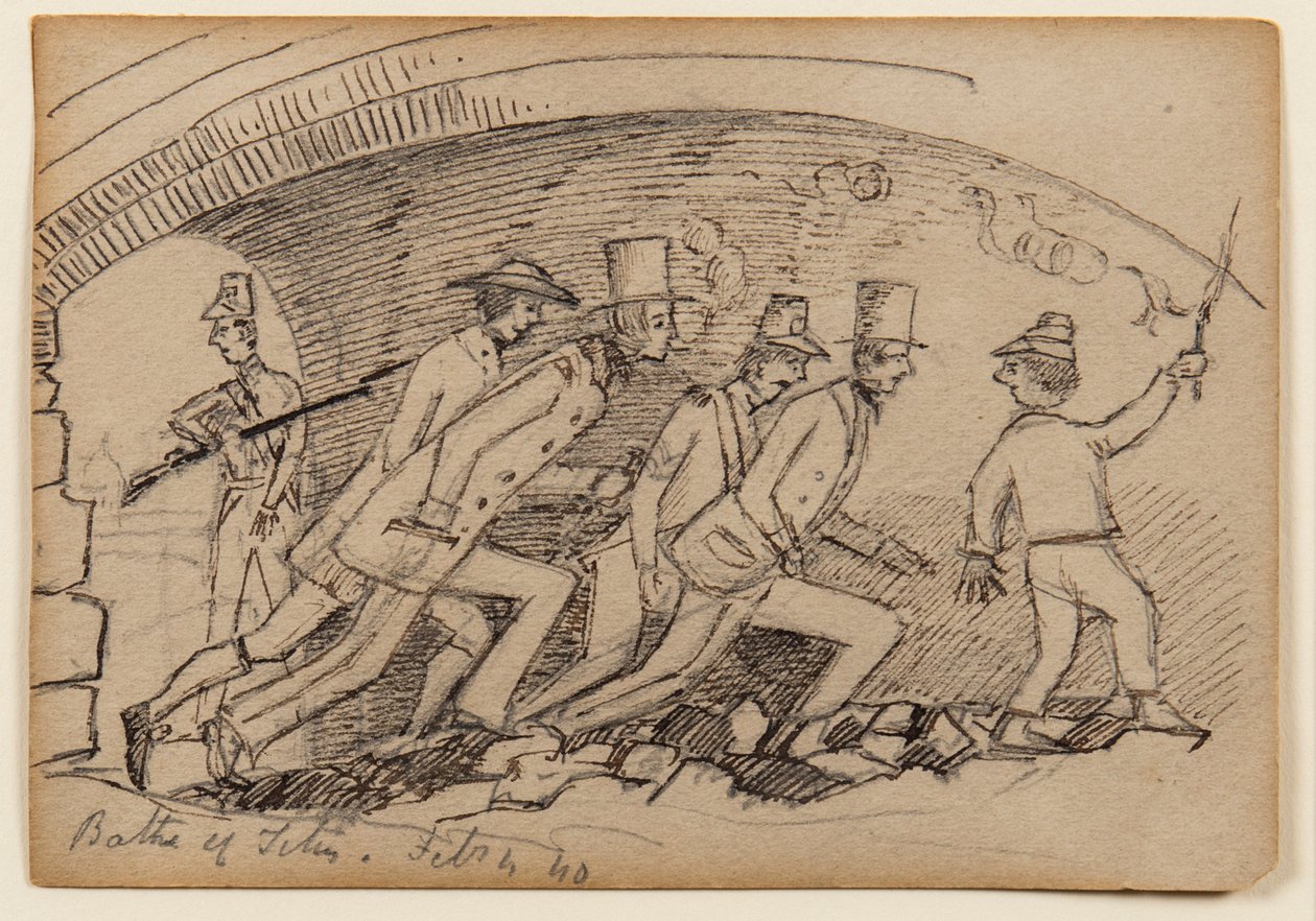 Łaźnie Tytusa, 1840 (ołówek, długopis i atrament na papierze) autorstwa Edward Lear