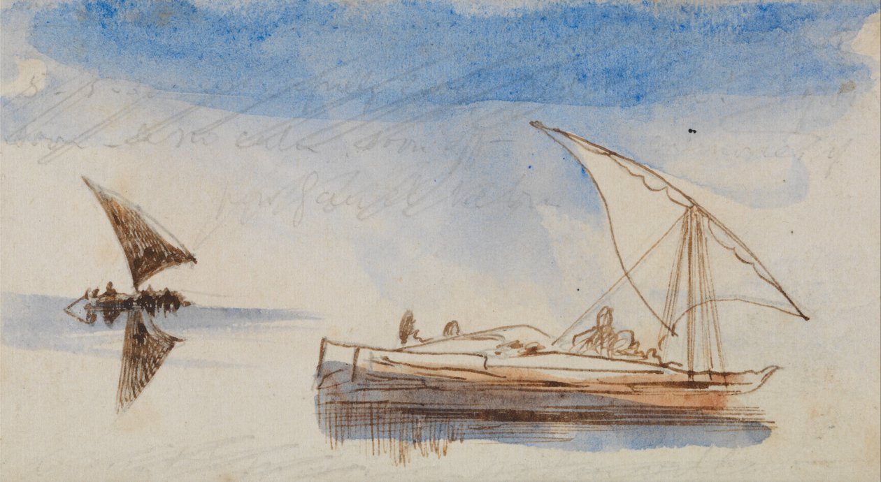 Łodzie na Nilu autorstwa Edward Lear
