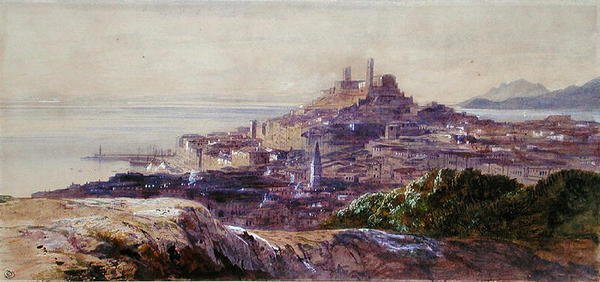 Cannes (akwarela na papierze) autorstwa Edward Lear