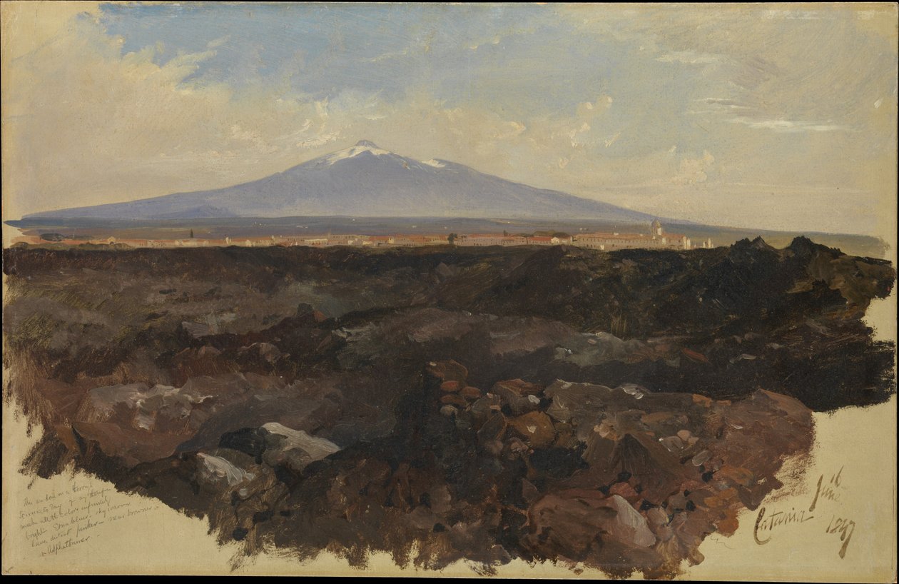Katania i Etna autorstwa Edward Lear