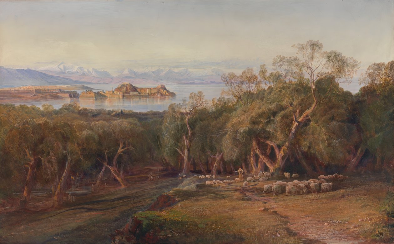 Korfu z Wniebowstąpienia, 1862. autorstwa Edward Lear