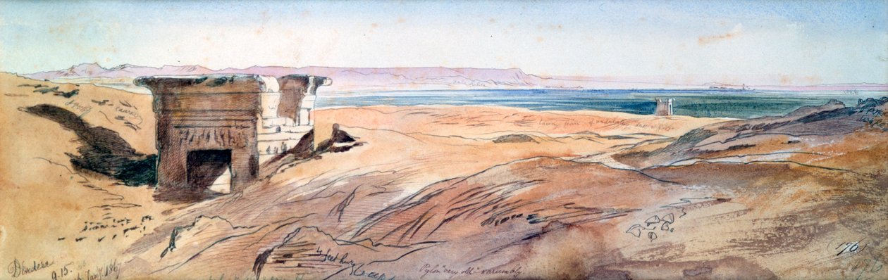 Dendera, 1867 autorstwa Edward Lear