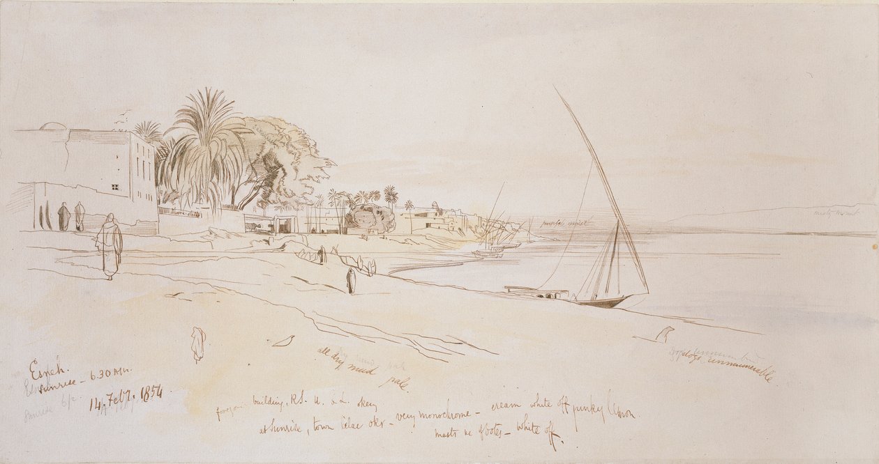 Esneh, Egipt, 1854 autorstwa Edward Lear