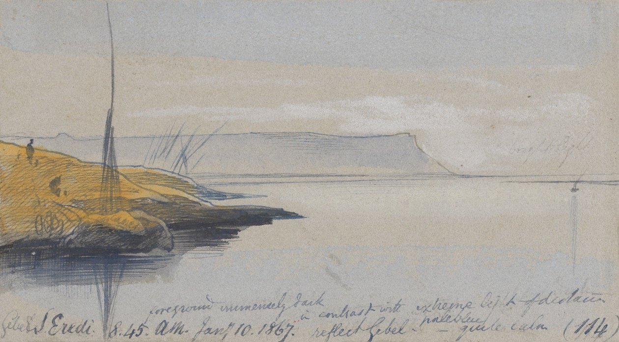 Gebel S. Eredi; godz. 8:45 rano, 10 stycznia 1867 r. (114) autorstwa Edward Lear