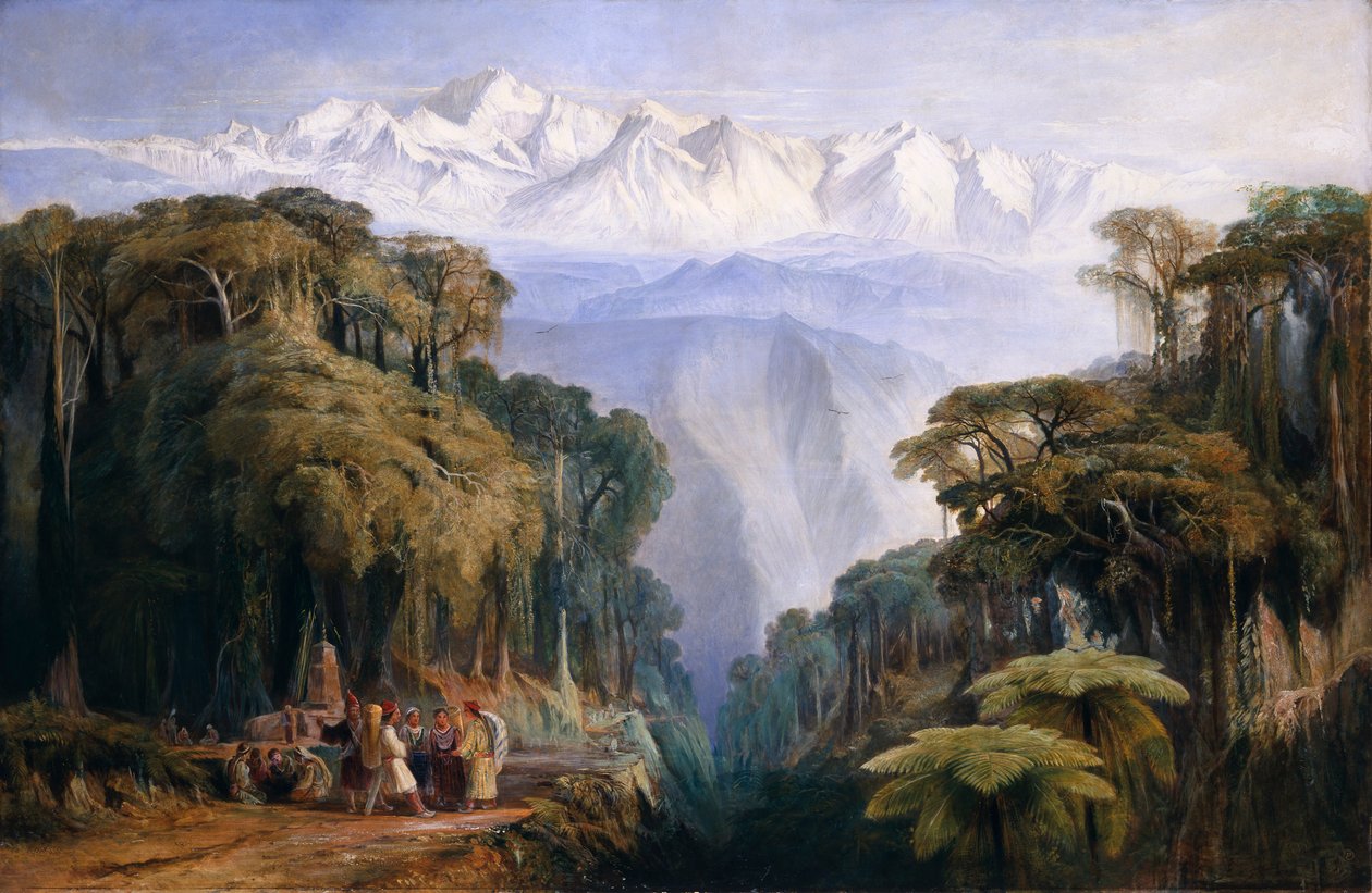 „Kinchinjunga z Darjeeling”, 1877 autorstwa Edward Lear