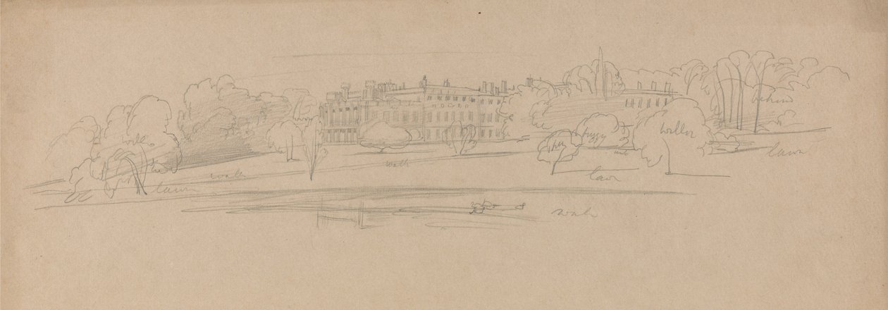 Knowsley Hall autorstwa Edward Lear