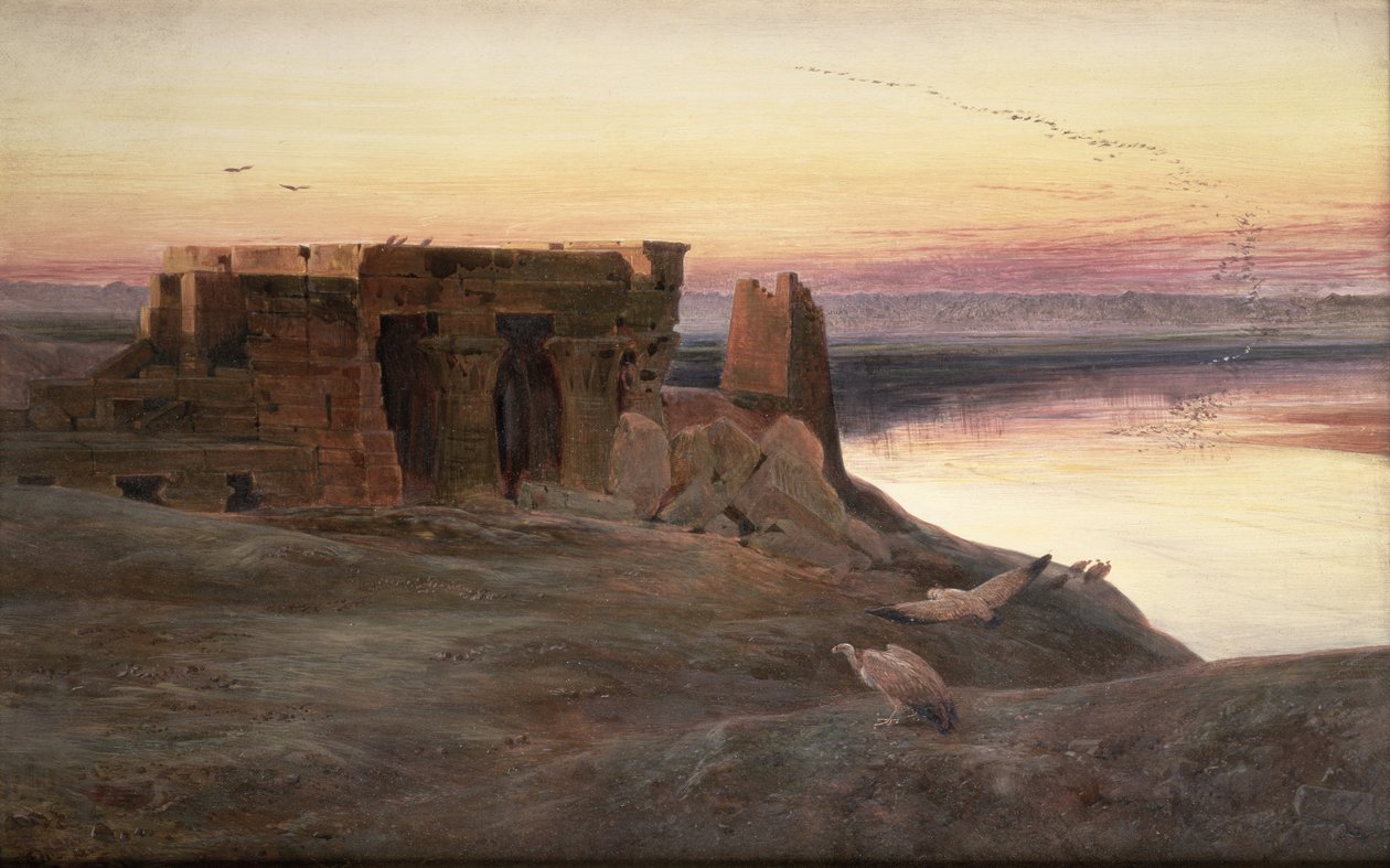 Świątynia Kom Ombo, Egipt autorstwa Edward Lear