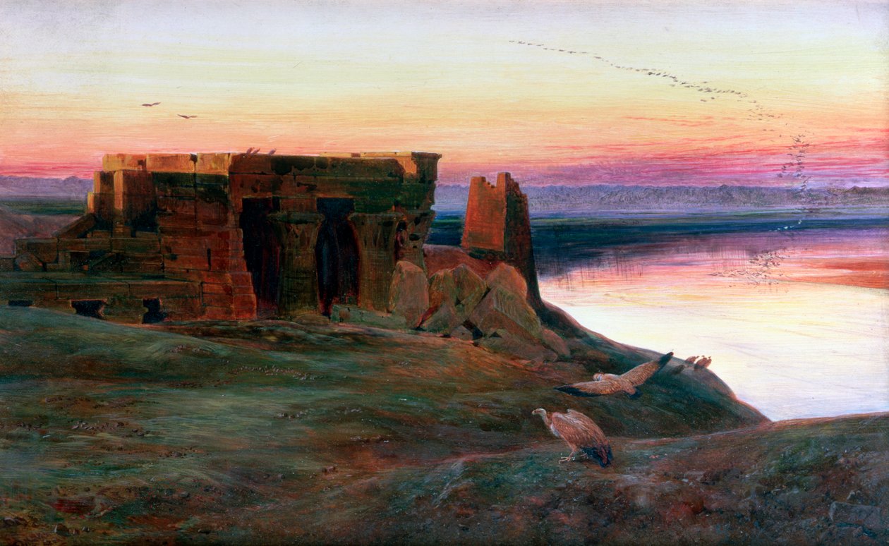 Świątynia Kom Ombo, Egipt, 1856. autorstwa Edward Lear