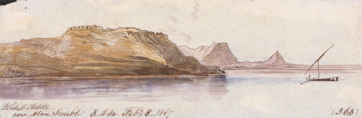 Kulat Adde, w pobliżu Abu Simbel autorstwa Edward Lear