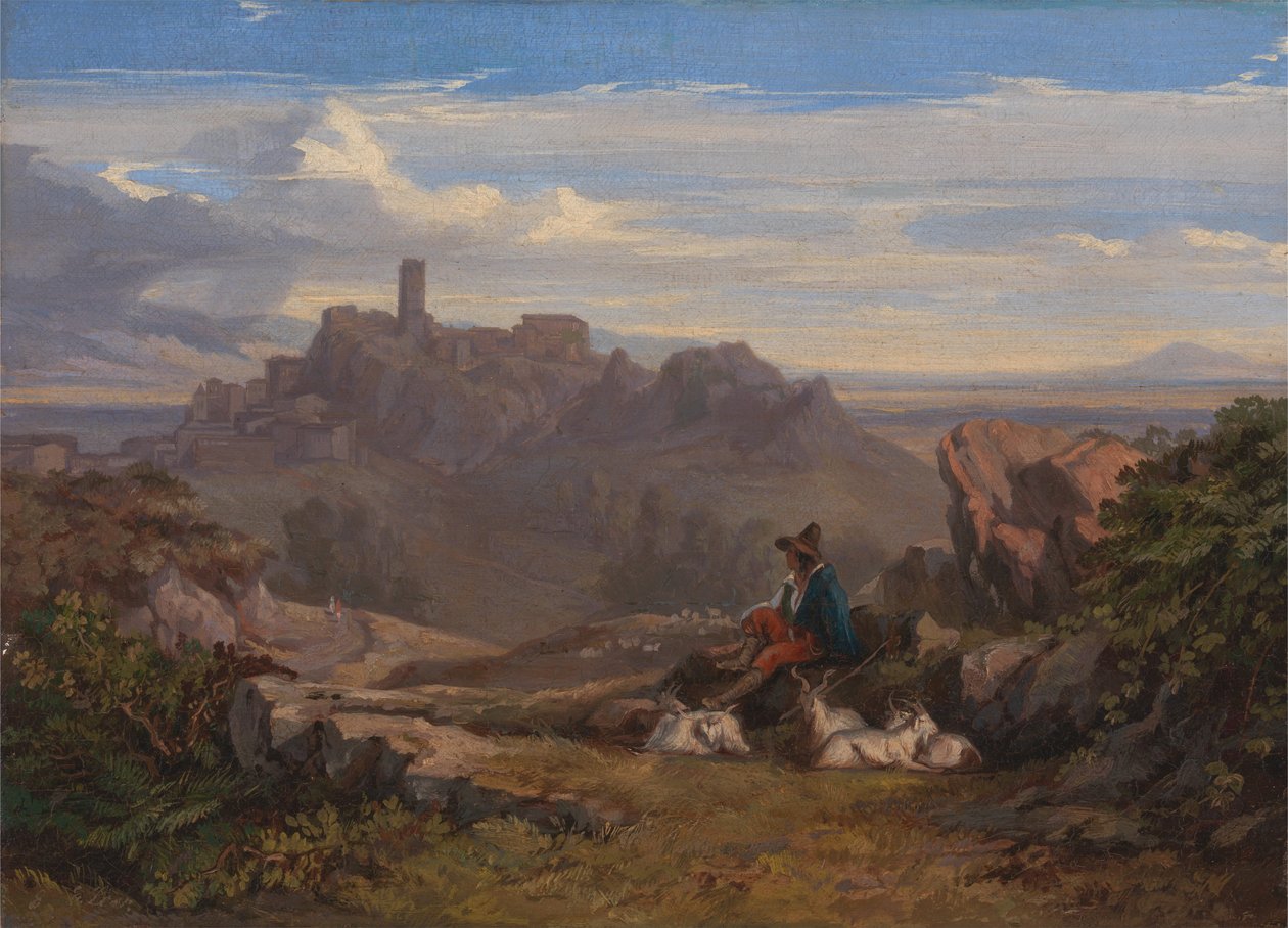 Krajobraz z pasterzem autorstwa Edward Lear
