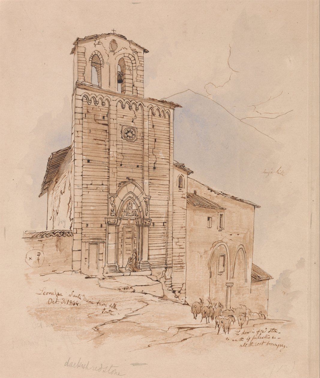 Leonessa, 3 października 1844 r. autorstwa Edward Lear