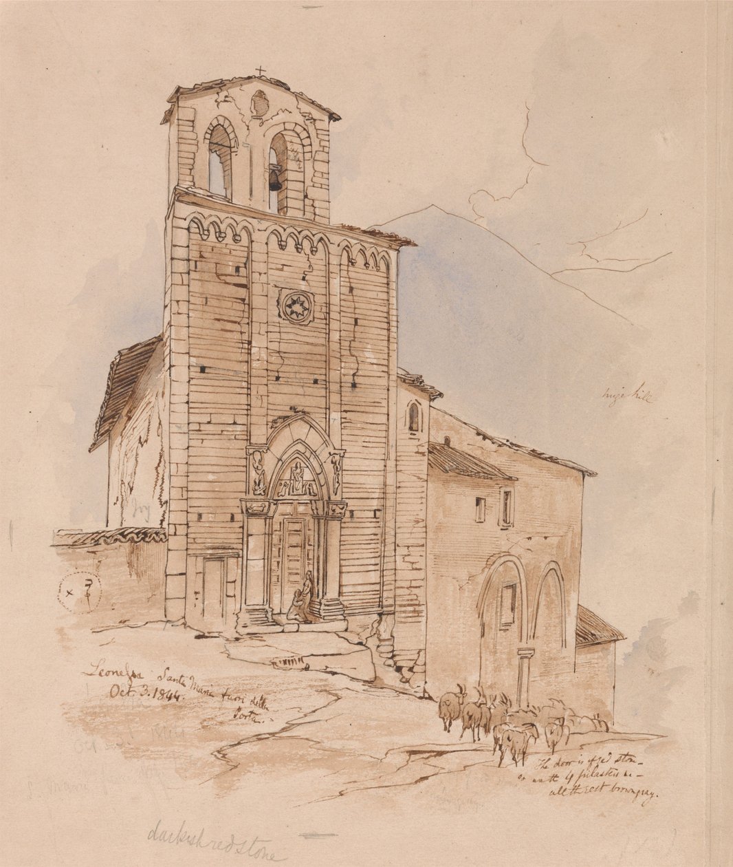 Leonessa, 3 października 1844 r. autorstwa Edward Lear