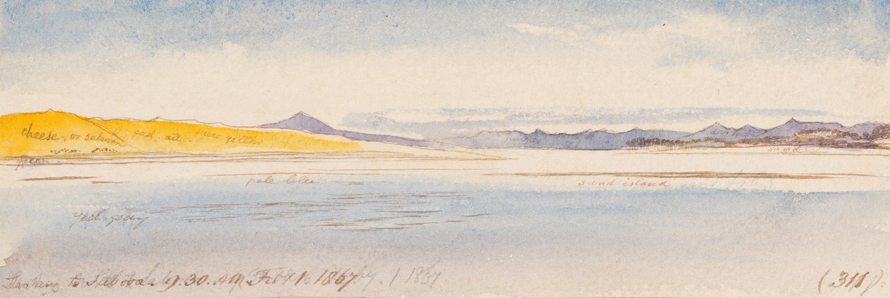 Spojrzenie w stronę Sabooa; godz. 9:30 rano, 1 lutego 1867 r. (311) autorstwa Edward Lear