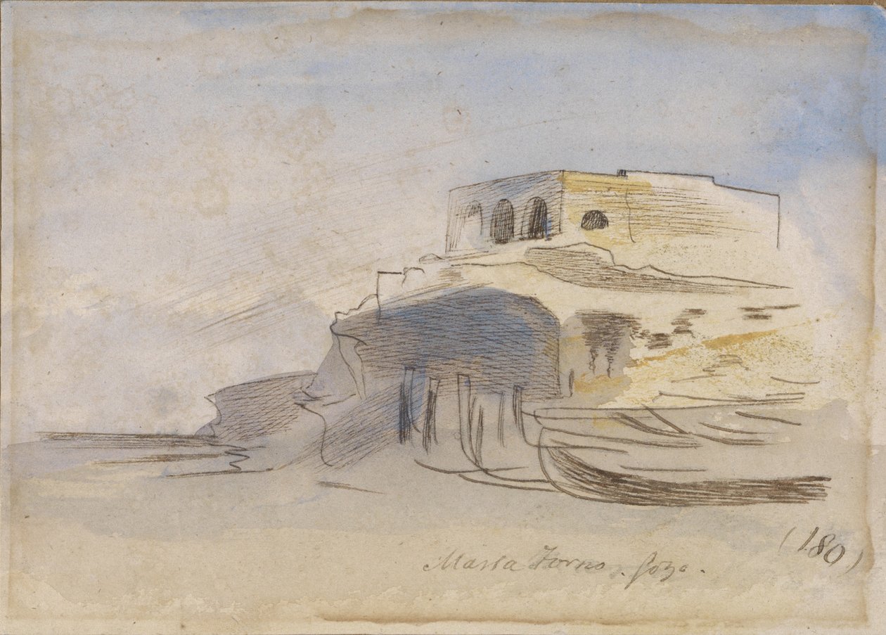 Piec do makaronu, Gozo, Malta, 1866 autorstwa Edward Lear