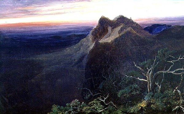 Poranek poszerzony na granicach ciemności (olej na płótnie) autorstwa Edward Lear