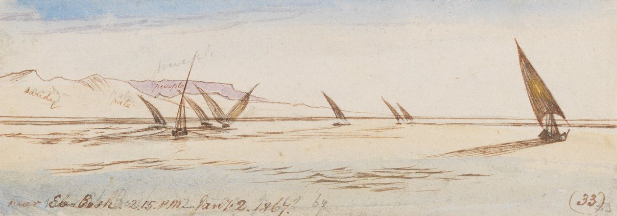 W pobliżu Eb-Bosh; godz. 14:15, 2 stycznia 1867 r. (33) autorstwa Edward Lear