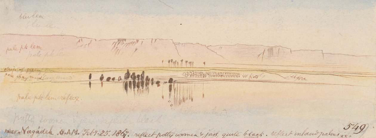 W pobliżu Negade; 8:00, 25 lutego 1867 (549) autorstwa Edward Lear