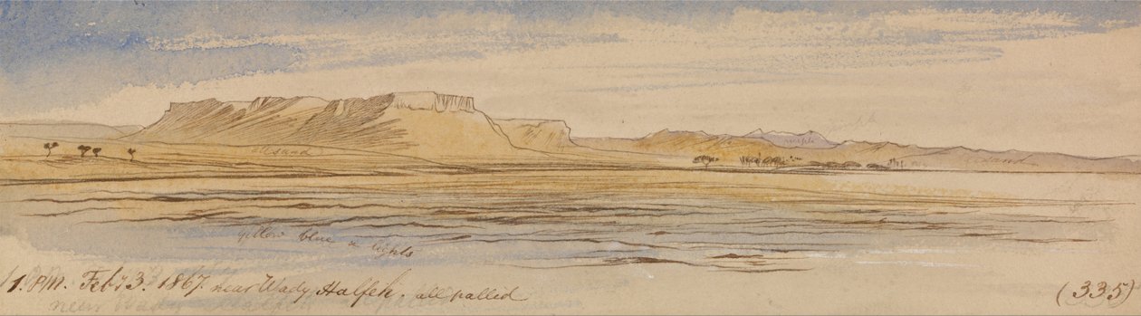 W pobliżu Wady Halfeh autorstwa Edward Lear