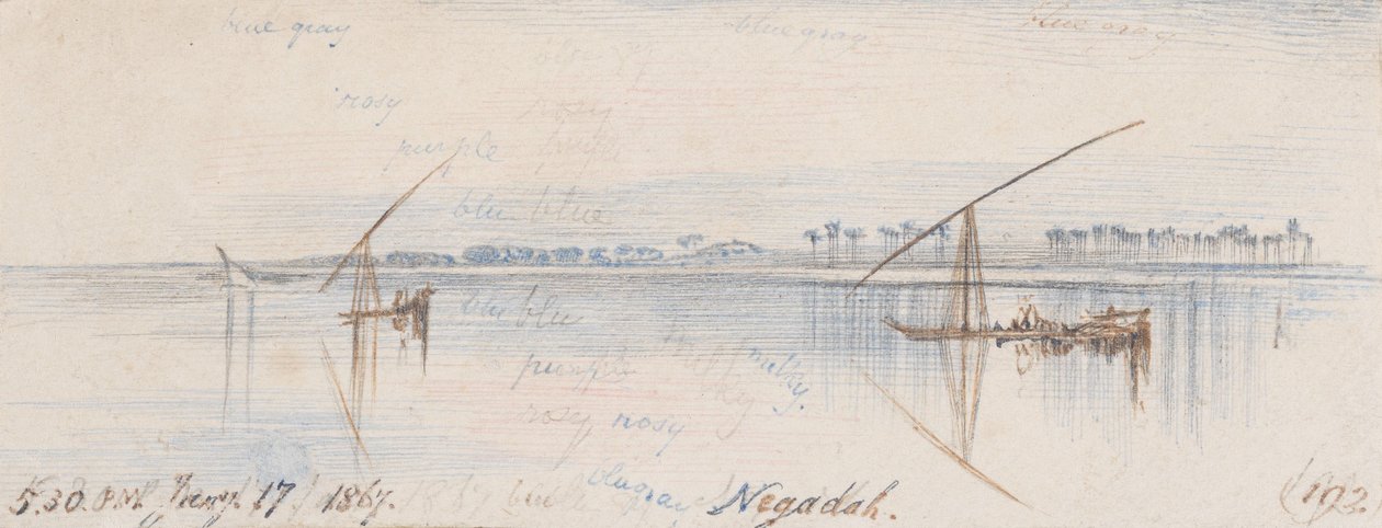 Negadah; godz. 17:30, 17 stycznia 1867 r. (192) autorstwa Edward Lear