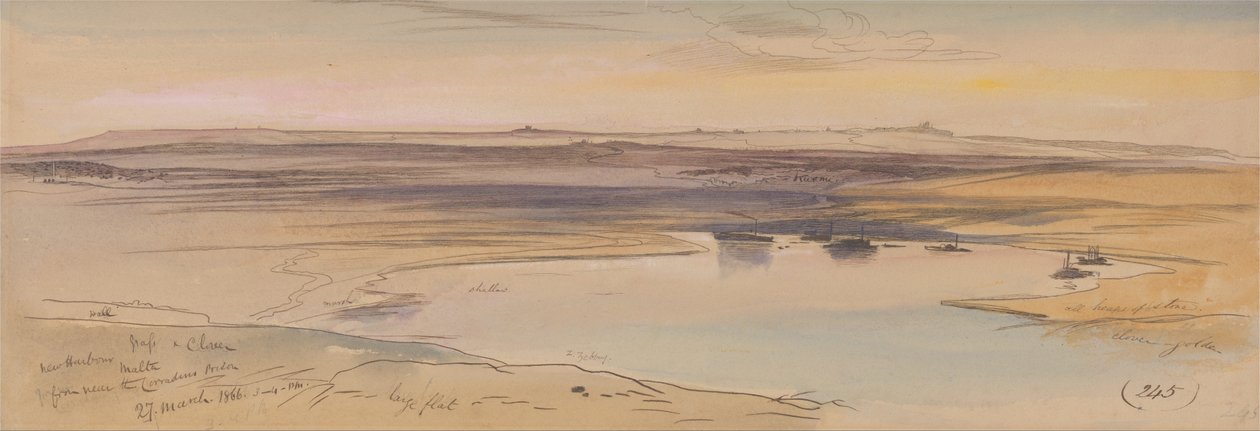 New Harbour, Malta autorstwa Edward Lear
