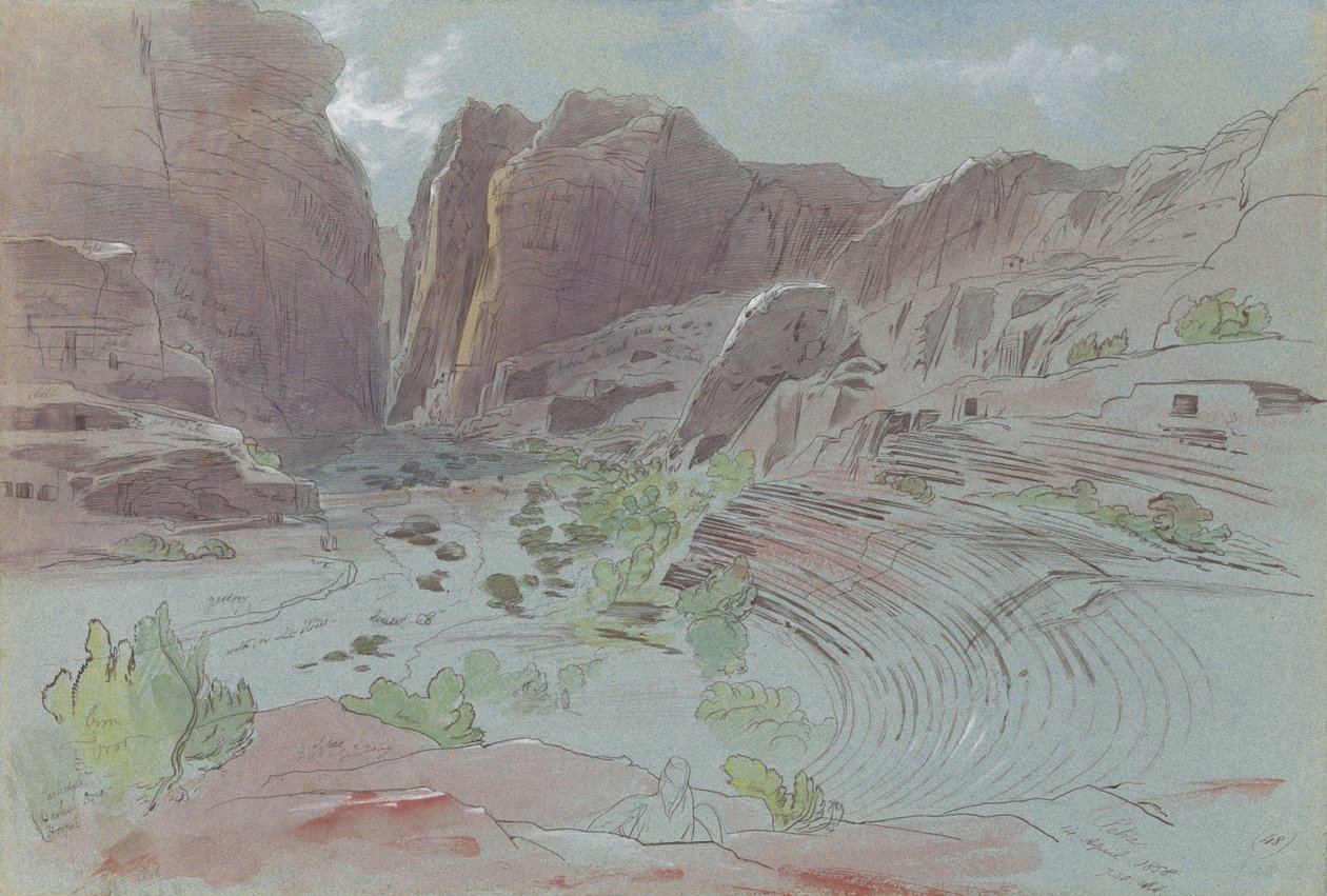 Petra, 14 kwietnia 1858 r. autorstwa Edward Lear