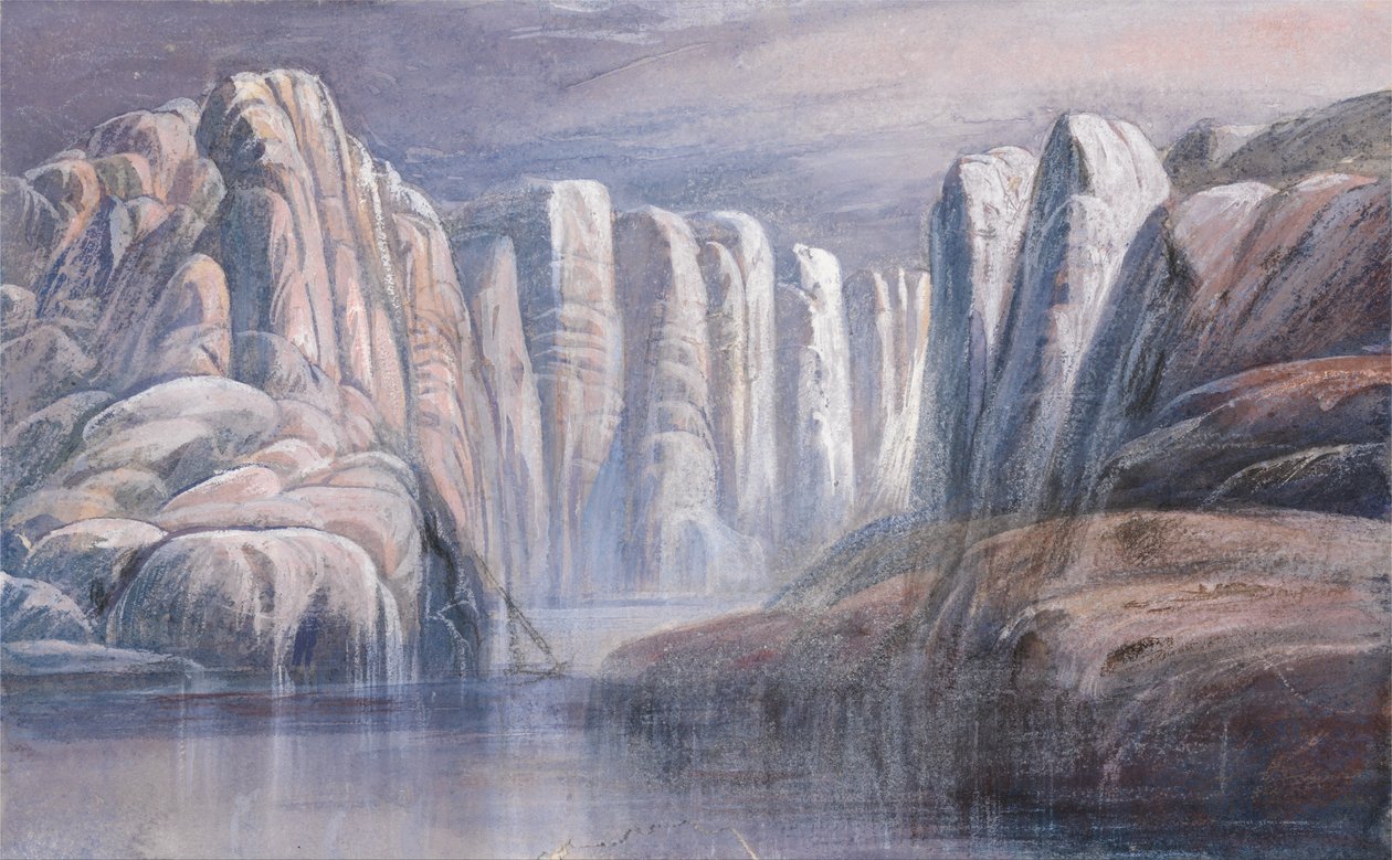Przełęcz między jałowymi skałami autorstwa Edward Lear