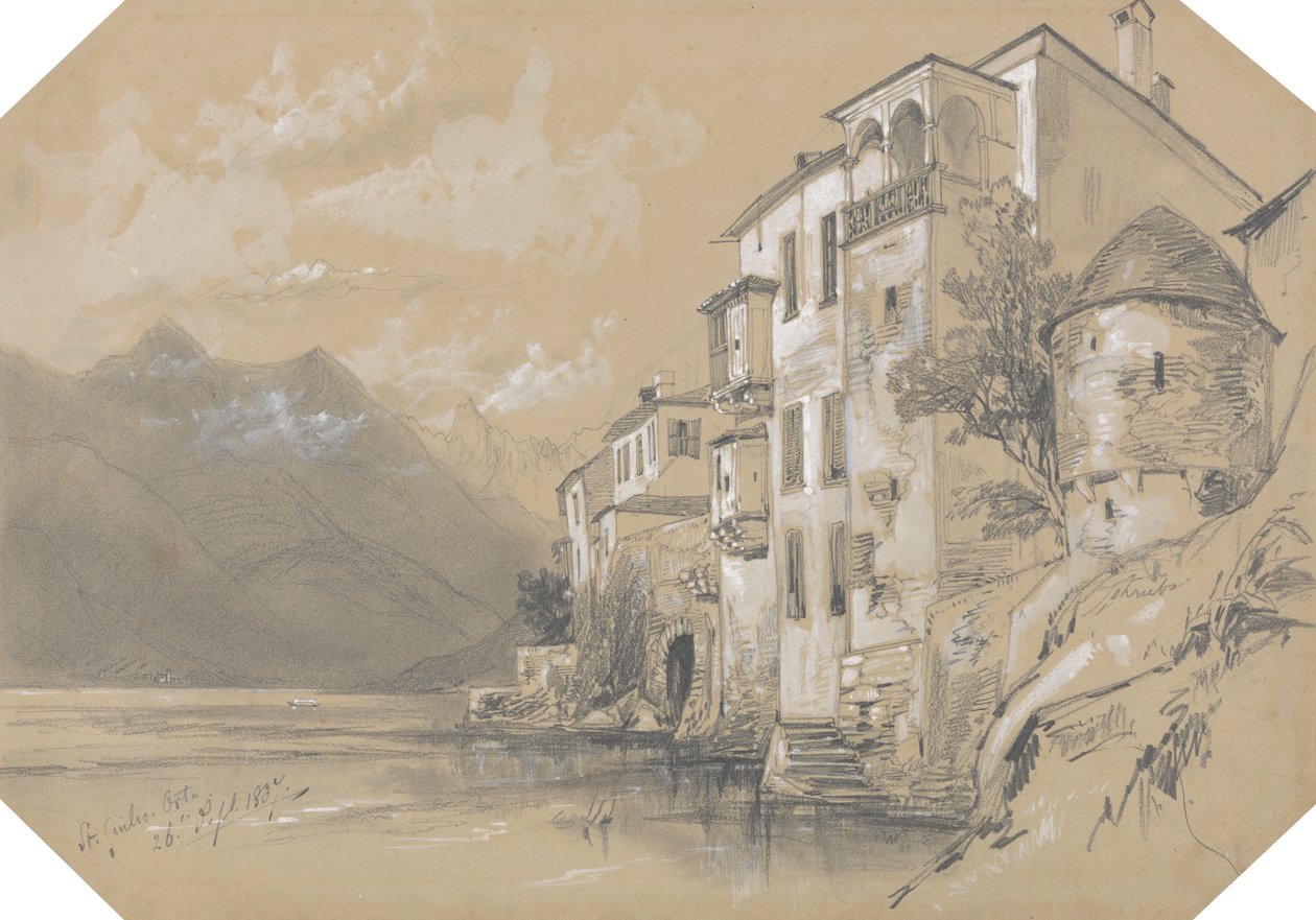 Św. Giulio, Orta, 26 września 1837 autorstwa Edward Lear