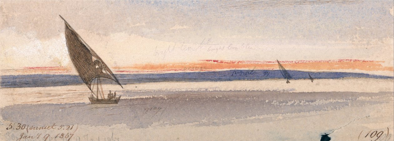 Zachód słońca autorstwa Edward Lear
