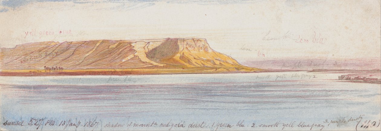 Zachód słońca wzdłuż Nilu autorstwa Edward Lear