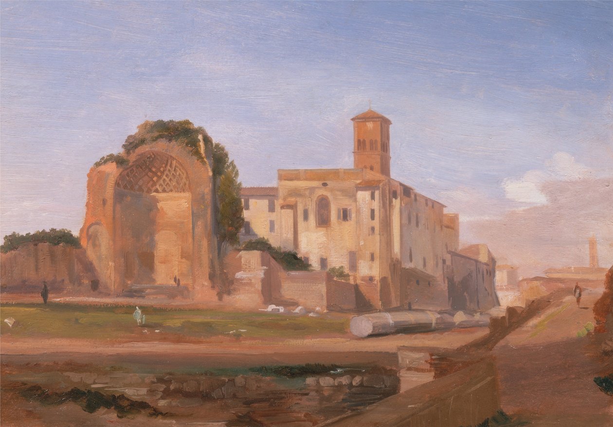 Świątynia Wenus i Rzymu, Rzym, 1840. autorstwa Edward Lear