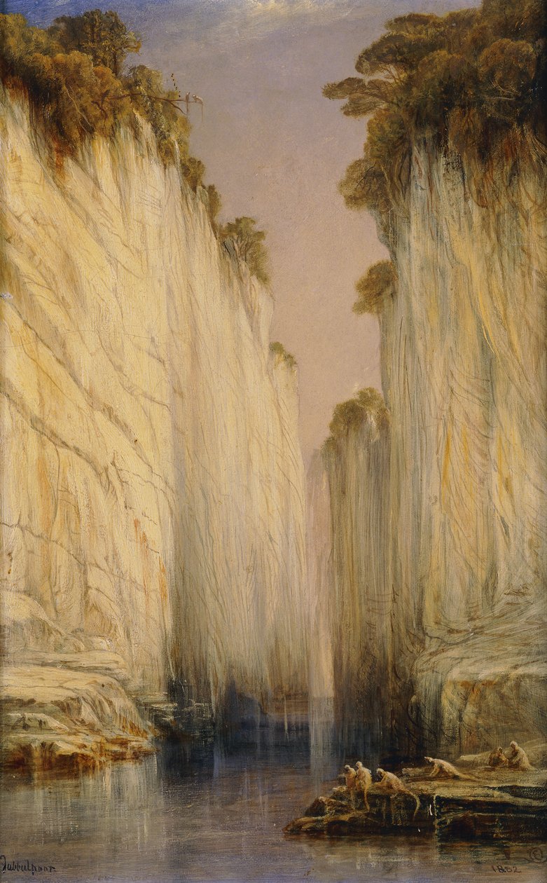 Marmurowe Skały - Nerbudda Jubbulpore, 1882 autorstwa Edward Lear