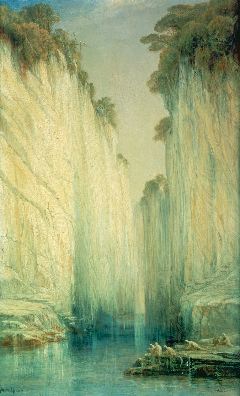 Marmurowe skały, Jabalpur, Madhya Pradesh autorstwa Edward Lear