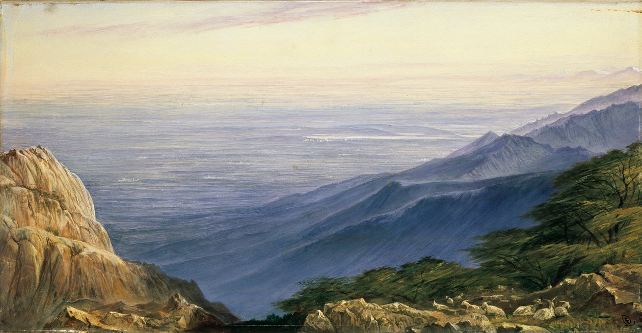 Równiny Lombardii z Monte Generoso, 1880 autorstwa Edward Lear