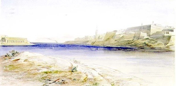 Valletta, Malta autorstwa Edward Lear