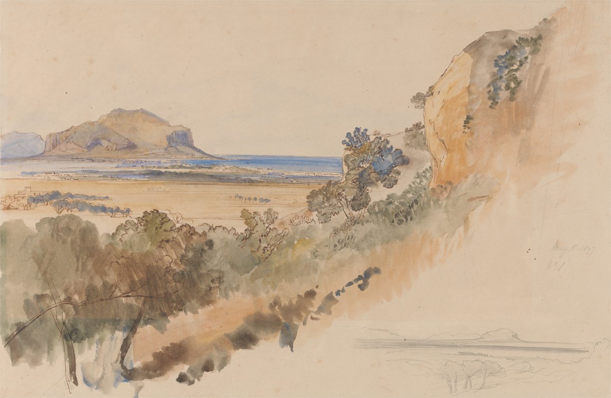 Widok w pobliżu Palermo autorstwa Edward Lear
