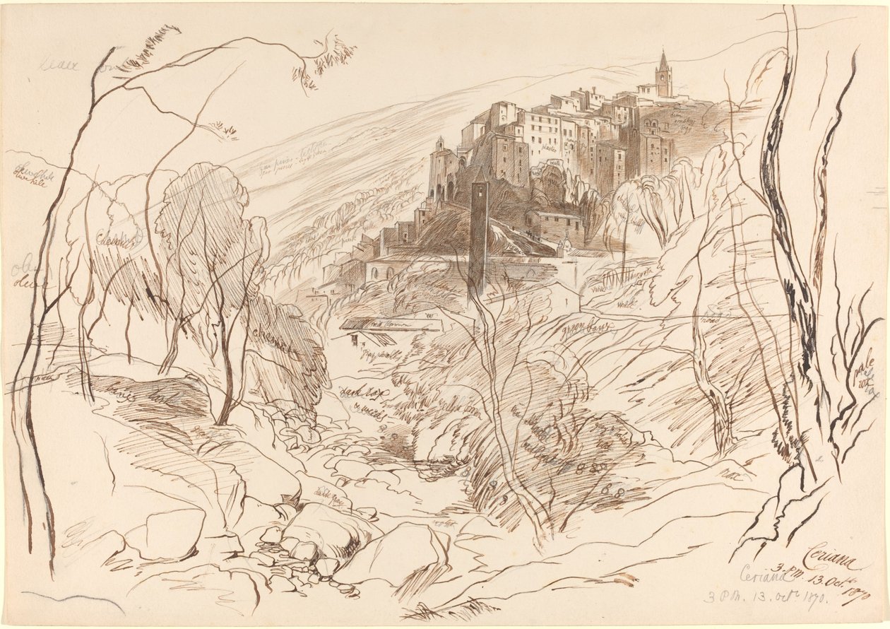 Widok Ceriana, 1870. autorstwa Edward Lear