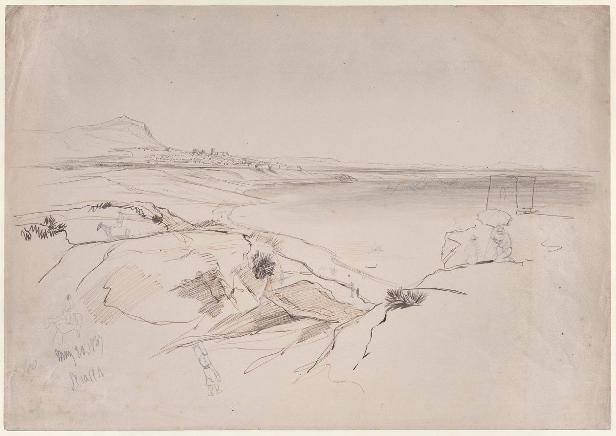 Widok na Sciaccę na Sycylii autorstwa Edward Lear