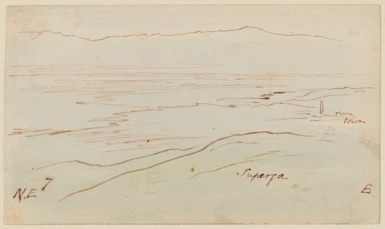 Widok Turynu z bazyliką Superga autorstwa Edward Lear
