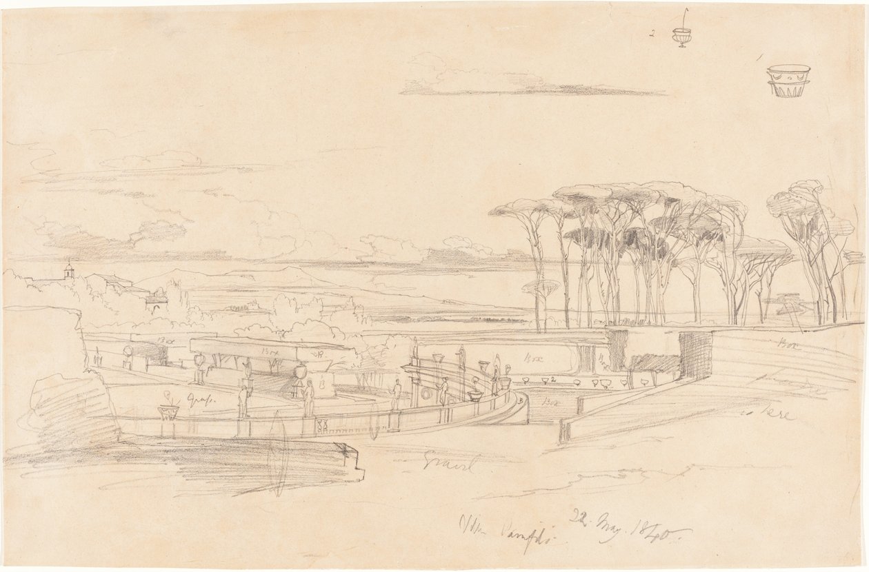 Willa Pamphili, 1840 r. autorstwa Edward Lear