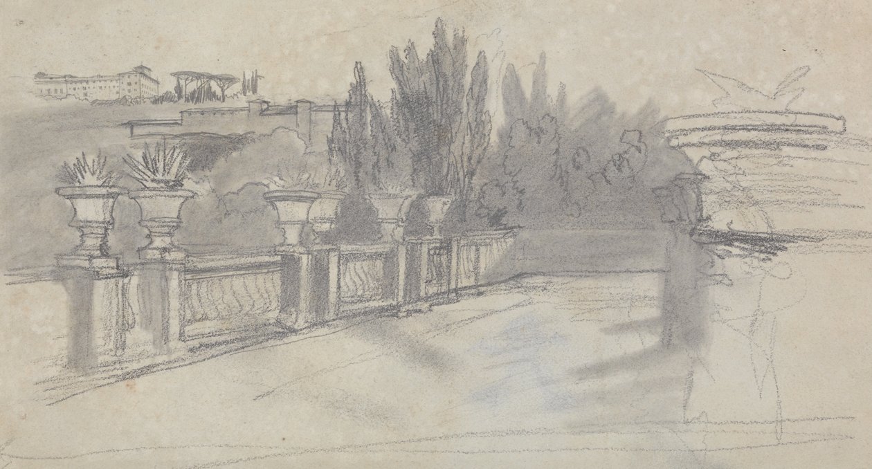 Villa Torlania, dawniej Villa Conti, Erascati autorstwa Edward Lear