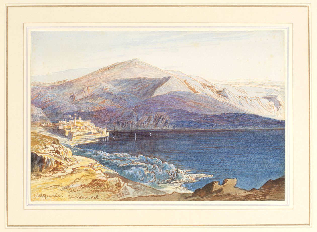 Villefranche-sur-Mer, XIX wiek autorstwa Edward Lear