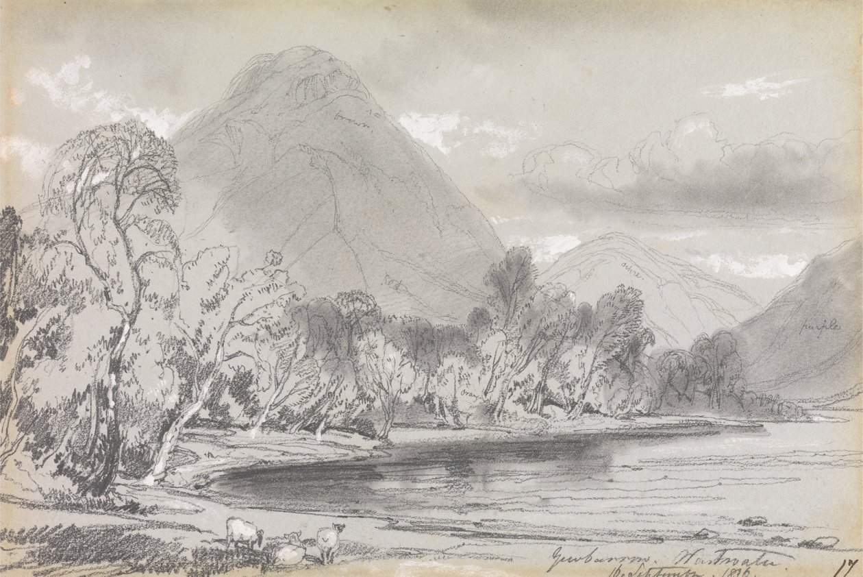 Yewbarrow, Wastwater, 16 września 1836 autorstwa Edward Lear