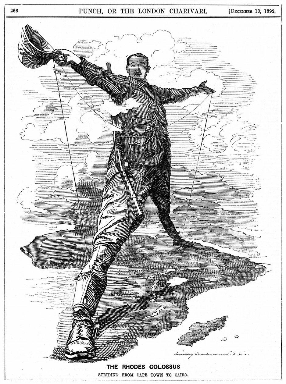 Cecil John Rhodes, z "Punch autorstwa Edward Linley (after) Sambourne