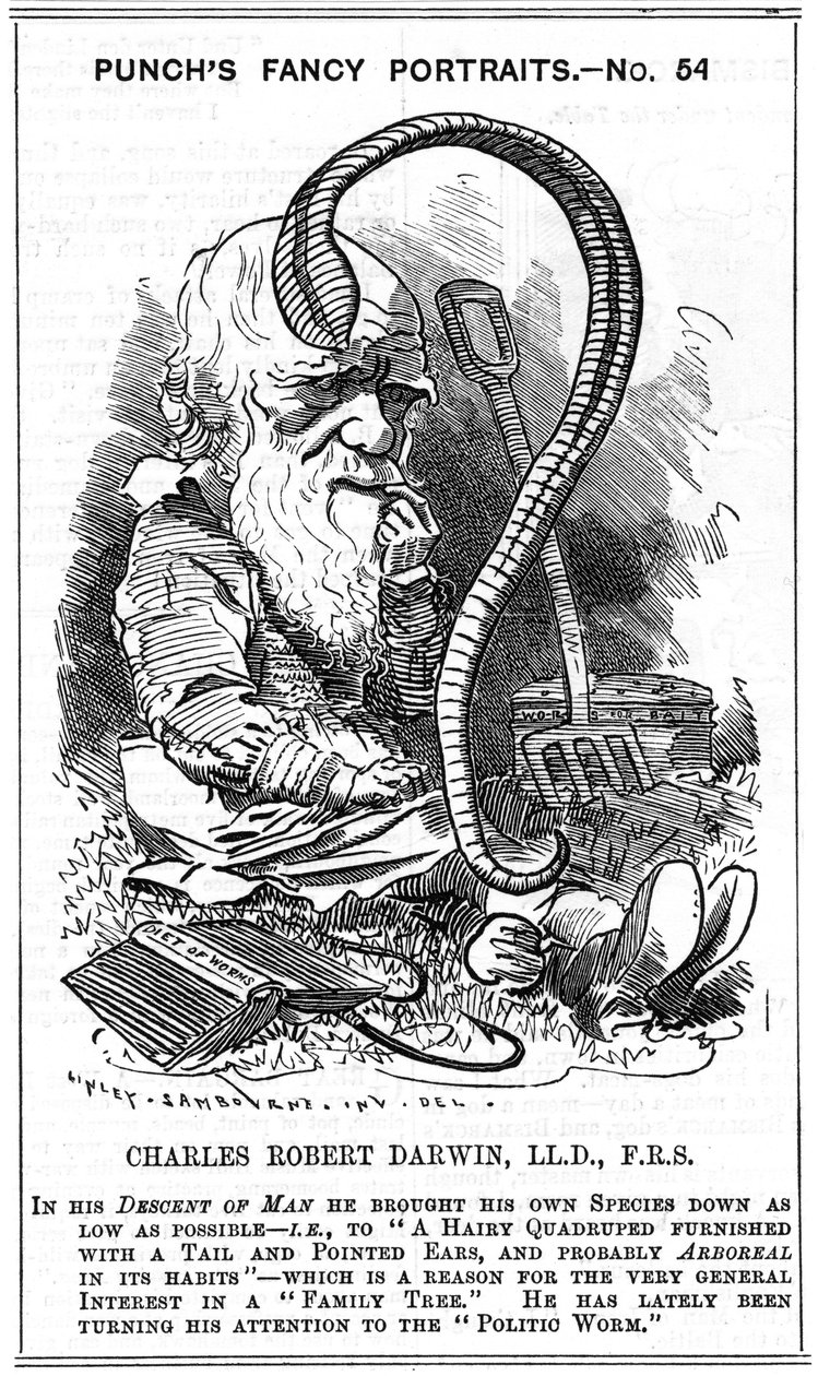 Karol Darwin (1809-1882) Angielski przyrodnik. Ewolucja przez dobór naturalny. Karykatura Edwarda Linleya Sambourne