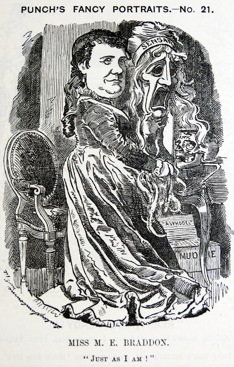 Ilustrowany portret Mary Elizabeth Braddon (Maxwell) autorstwa Edward Linley Sambourne