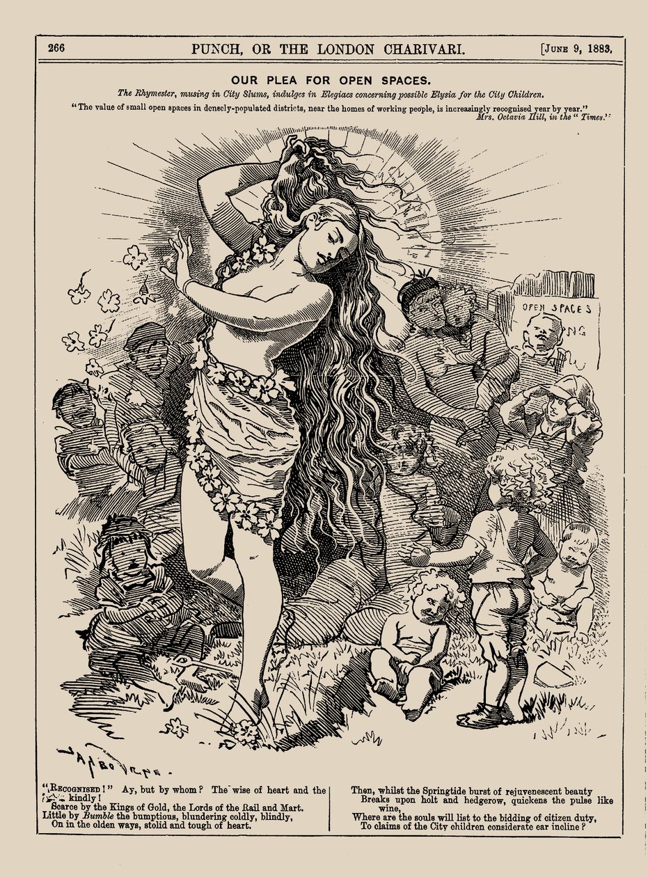 Nasza prośba o otwarte przestrzenie. Poncz, czerwiec 1883, 1883. autorstwa Edward Linley Sambourne