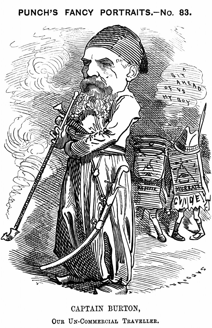 Richard Francis Burton (1821-1890) Angielski orientalista i odkrywca. Karykatura Edwarda Linleya Sambourne